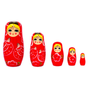 Russian Nesting Dolls - 5 Piece - Red
