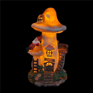 Jopaz - Fairy House - Solar Mushroom House with Gnome