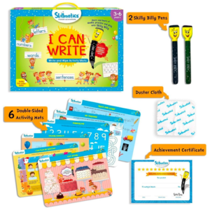 Skillmatics - Write and Wipe Activity Mats - I can Write