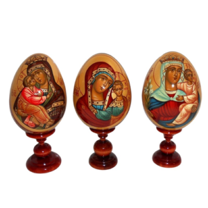 Russian Treasures - Babushka / Matryoshka - Religious Egg with Stand