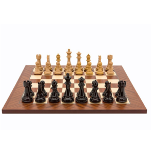 Dal Rossi - Chess Set - Dark Cherry / Boxwood Finish