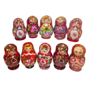Russian Treasures - Babushka / Matryoshka - Artistic/Floral - 5 Piece Small Set