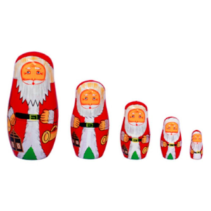 Russian Nesting Dolls - 5 Piece - Santa