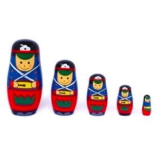 Russian Nesting Dolls - 5 Piece - Soldier